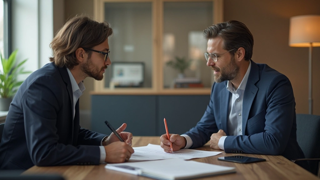 Специалист по финансовому планированию обсуждает годовой бюджет с клиентом