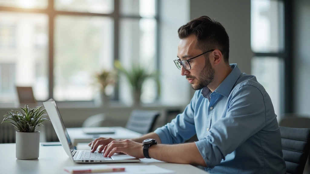 Рабочий стол с ноутбуком, показывающим приложение для планирования задач и финансов