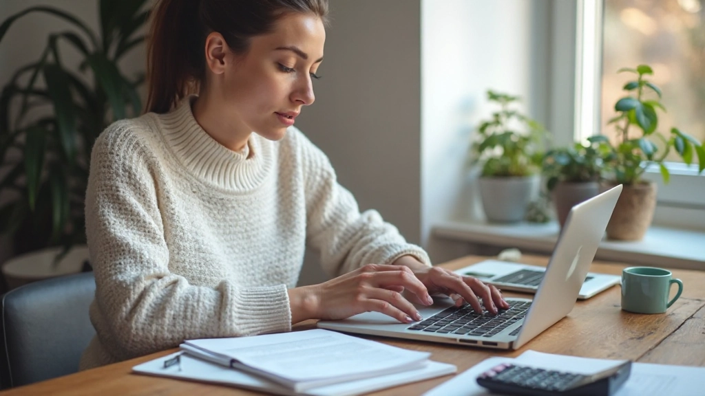 Профессиональное рабочее место с документами и калькулятором для отслеживания расходов